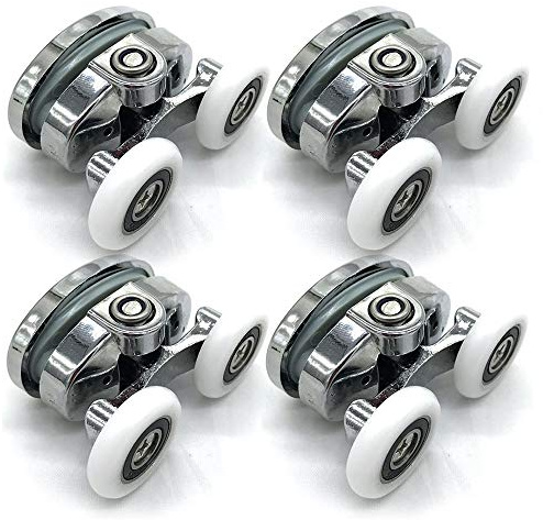 Set of 4 New Oval Butterfly Twin Wheel 20mm Shower Door Rollers (Diameter 20mm 4top)