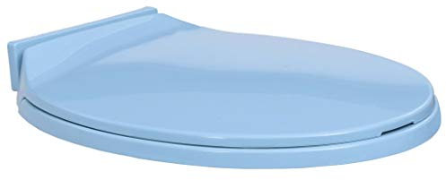 vidaXL Toilettensitz mit Absenkautomatik Softclose WC Sitz Deckel Klodeckel Klositz Klobrille Toilettendeckel Toilettenbrille Blau Oval