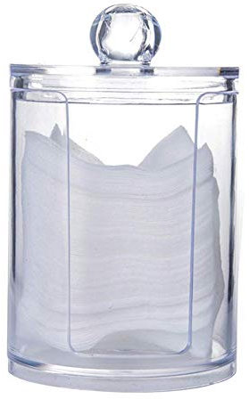 Uposao 1 contenitore per bastoncini di ovatta, con coperchio, dispenser di dischetti di ovatta, piccolo dispenser di batuffoli di cotone e supporto in rame