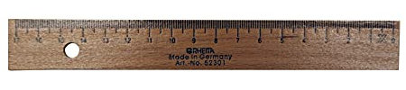 Linkshänder Holz-Lineal / Länge: 17cm
