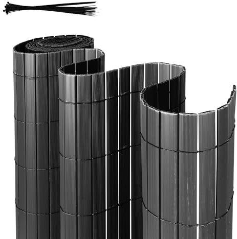 Einfeben Brise-vue en PVC - Résistant aux UV - Pour jardin, piscine, balcon - Gris - 120 x 300 cm