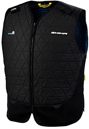 SHIMA HYDROCOOL Cooling Vest - Leggero, in maglia, Unisex, Gilet da moto, con tecnologia HyperKewl PLUS, ventilato, raffreddamento attivo, sotto la giacca (L, Nero)