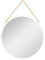 HOMCOM Espejo Decorativo de Pared 30x30 cm Espejo Redondo de Metal con Cuerda para Salón Dormitorio Entrada Estilo Moderno Blanco