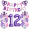 Luftballons 12. Geburtstag deko mädchen Lila Folienballon 12 jahre Geburtstag dekoration mädchen Happy Birthday 12 Geburtstag deko mädchen lila ballon 12 Geburtstagsdeko 12 Geburtstag mädchen