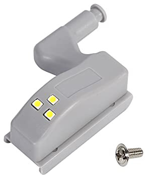 Sorandy Hinge LED Sensor Light, 10Pcs Warm Cool Universal LED Hinge Light, Cabinet Light with 3 LED Beads, Universal Cabinet Lights with Inner Sensor for Wardrobe Cupboard Home Closet (Cool White)