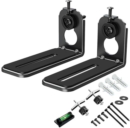 ELIVED Universal Soundbar Brackets Mount Sound Bar Wall Brackets Mounting Speaker, Anti-Drop Wall Shelf Holder Fit with Bose, Samsung, JBL, Sonos, Sony, Yamaha, Majority up to 6.8KG, Black EV5013