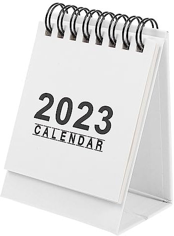 NUOBESTY 2st 2023 Mini-tischkalender Aufstellbarer Tischkalender Wandkalender 2022-2023 Bequemer Monatskalender Mini-desktop-kalender Minikalender 2023 Büro Weiß Papier Einfach Zeitplan