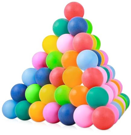 mizikuu 50 Pièces Balles de Ping Pong, 40 mm Colorées Balles de Tennis de Table Taille Standard Ping Pong pour l'entraînement DIY Decoration de la Fête, Machine à Tirage au Sort