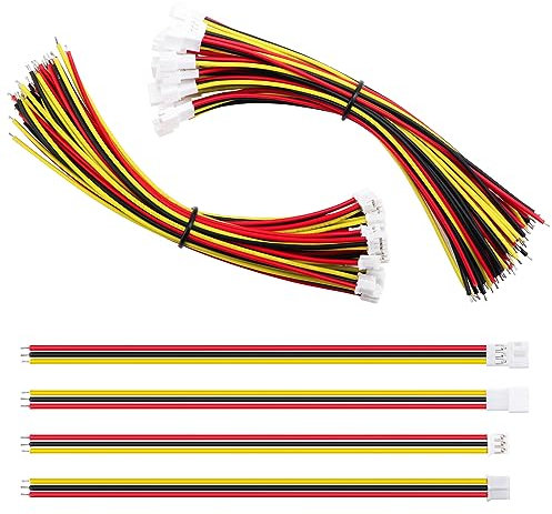 Lyeteung 20 Paar JST 2.0 PH 3 Pin Steckverbinder, Mini Micro JST PH 2.0 mm 3-Polige Buchse und Stecker mit 150mm 22AWG Kabeldraht