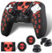 PlayRealm Silicone Skin Cover& Sticler x 1 & No Falling off Thumbstick x 2 for PS5 Controller (Ghost Red)