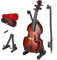 QANYEGN Miniatur Violine Modell, Musikinstrument Dekor, Violine Puppenhaus Zubehör, Holz Musikinstrument Modell mit Ständer, Geige Musikinstrument, Violine aus Holz mit Bogenständer