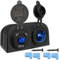 Giantdeer Presa di Corrente per Auto di Tipo Tenda 2PD+QC3.0,Pannello di Carica della Presa con Display a LED e Interruttore a Chiave, 12-24V Presa USB 3 in 1, per Auto, Barca, Auto da Spiaggia