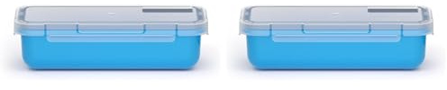 Valira Porta alimentos - Contenedor hermético de 0,5 L hecho en España, color azul (Paquete de 2)