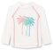 Playshoes UV-Schutz Bade Shirt Unisex Kinder Schwimmshirt Badebekleidung, Palmen Ecru Langarm, 134/140