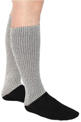 JEYILKIT Schnittfeste Hokey Socken Jugendliche, Level 5 Schnittschutz für Eishockey, Skate, Hof, Gartenarbeit, Industriearbeit, Anti-Schnitt-Arbeitssocken für Bau, Glashandhabung & Outdoor, Grau /