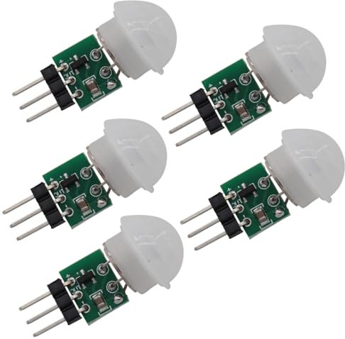 Heevhas 5PCS Sensor Humano IR AM312 Mini módulo Detector piroeléctrico Detector de Movimiento PIR infrarrojo DC 2,7 a 12 V para Arduino
