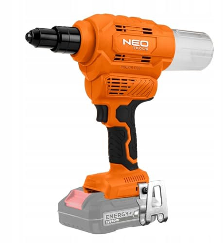 NEO TOOLS Akku Nietmaschine 12000 N - Blindnietgerät Nietgerät für Nieten 2,4-6,4 - Nietpistole Elektrische aus Aluminium Blindnietwerkzeug (ohne Akku) - Kompatibel mit dem Akku der Energy+ Serie