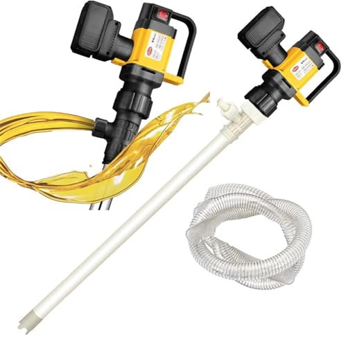 ZHIXUMM Electric Oil Barrel Pump, Large Suction Electric Oil Barrel Pump, With 36v Rechargeable Battery, For Diesel, Gas, Kerosene,Aluminum-tube
