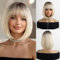 Esmee Kurze Gerade Ombre Blonde Natürliche Bob Perücken Mit Pony Schulter Länge Perücke Synthetische Cosplay Perücken für Frauen
