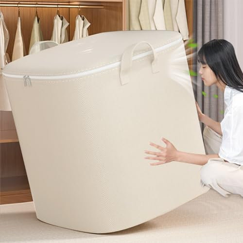 wuayi Storage Boxes With Lids And Reinforced Handles Extra Large Storage Bags For Toy Clothes Quilt Blankets Storage (XL)