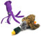 GOMUHE Quietschspielzeug für Hunde, Ente und Oktopus, Plüsch, großes Hundespielzeug (2 Stück)