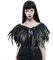 CIYIN Feder Umhang, Federkragen Schwarz, Feather Shrug, Feder Cape, Federn Stola, Feder Schalkragen, Karneval Halloween Stola mit Federn, Federumhang Gotisch Kostüm