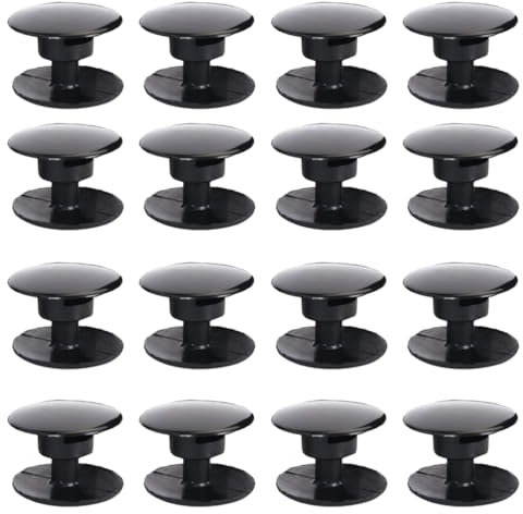 12 pares de botones de plástico a presión de cocodrilo remaches para zapatos pop-remaches-reparación y decoración, negro