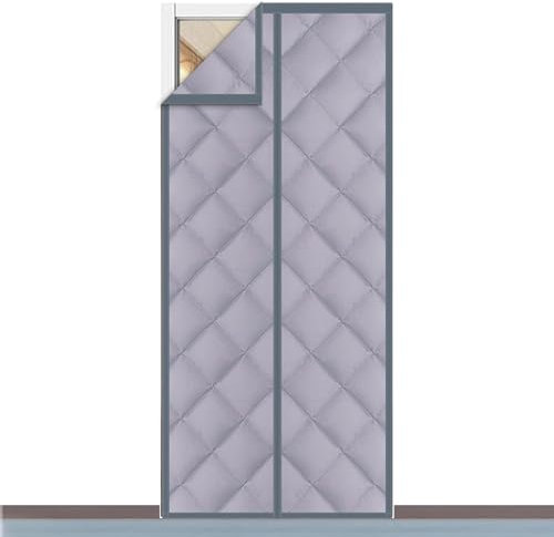 Isolierter Magnetvorhang – einfach zu installierende Türabdeckung, moderne Heimlösung | Magnetischer Türvorhang für Glasschiebetüren, blockiert Zugluft und Lärm, perfekt für Privatsphäre und Komfort z