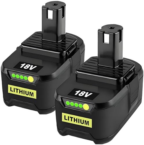 2Stück 8.0Ah Ersatzakku für Ryobi 18V Akku P108 Li-ion RB18L50 RB18L40 RB18L25 BPL-1815 BPL-1820G BPL18151 BPL1820 P104 P105 P107 mit LED-Anzeige