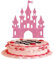 Xsstarmi 1 Pack Castle Theme Cake Topper Glitter Queen Princess Castle Cake Pick Queen Princess Birthday Cake Decorations for Baby Shower Wedding Birthday Party Supplies Pink