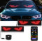 2pcs Devil Eyes LED for Car,15x4 Full Color Huge Bright Scrolling Led Light Sign for Car Window,Programmable Personalised Led Name Sign,led Eye Lights for Truck,App Control USB 5V