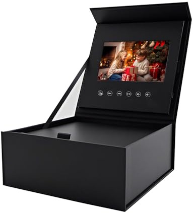 Sourcingbay Video-Geschenkbox, 5 Zoll (12,7 cm) HD-IPS-Bildschirm, 4 GB Speicher, magnetischer Deckel mit automatischer Wiedergabe, verstecktes Überraschungsfach, wiederaufladbarer Akku, Typ-C-Ladung