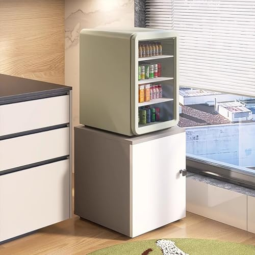 Mini-Kühlschrankständer Kühlschrankschrank mit Oder Ohne Türen, Kühlschrank-Aufbewahrungsregal, Organisationsregal für Schlafzimmer und Büro, Universelles Aufbewahrungsregal / Möbelwagen(Gray,50X50CM(