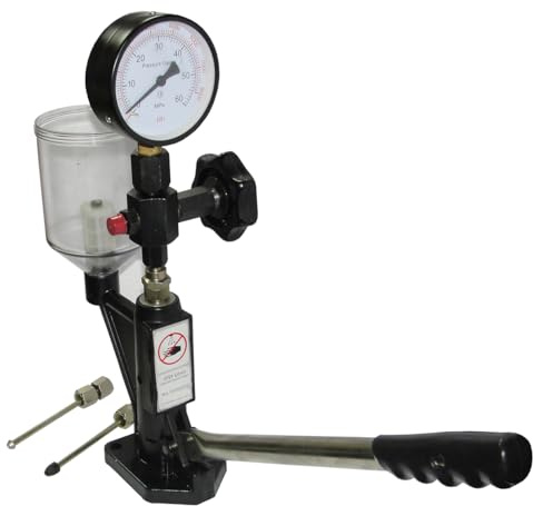 IMJ-Global Tester per la Misura e Regolazione della Pressione e Tenuta degli Iniettori Diesel | 0-8000 psi | Serbatoio 600 ml | Adattatori M12 M14