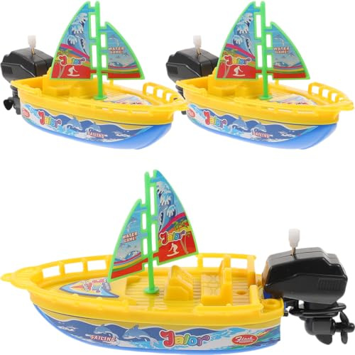 Kisangel Voilier Jouet De Bain Bébé À Remonter Jouet Bain Bébé Flottant pour Piscine Et Douche Favorise La Coordination Main-Œil Et La Prise en Main 7.09X3.35X2.76In