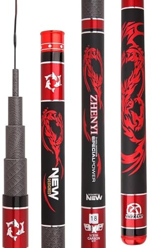 SJHFKDK Cañas de Pescar,Caña de Pescar Varilla de Pesca Fuerte Fuerte 3.6-7.2m Fibra de Carbono Telescópico Carpa Feed Poste Mano