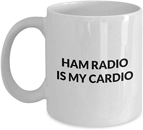 Eletina Ham Radio Mug - Ham Radio is My Cardio - White Ceramic Coffee Mug 11oz