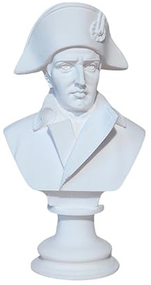 Napoleon Bonaparte Büste Skulptur Weiß Alabaster Französische Militärfigur Statue