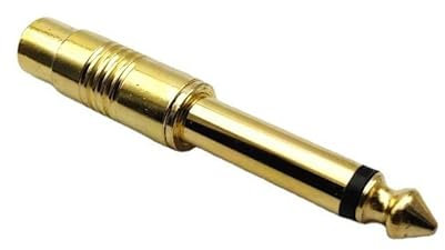 4 Piezas 6.35mm a RCA Adaptador, 1/4 Pulgadas a RCA Adaptador de Audio, Conectores de Cobre y Chapado en Oro para Guitarra Eléctrica, Teclado, Auriculares, Receptor AV, Cine en Casa, Sistema Estéreo