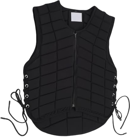 Luocute Reiterweste mit Ausgedehnter Polsterung, Reißverschluss -Design -Schockabsorption Horse -Schütze für Erwachsene (schwarz)