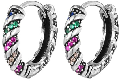 ZFHTJEKNCS Bunte Creolen für Männer, lässige Twist Pierced Ohrringe, Punk Geschenke