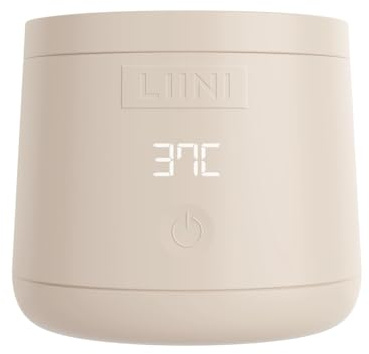 LIINI® 4.0 PRO Flaschenwärmer mit Akku, 75W, beige – IP66 staub- & strahlwassergeschützt, 4 Stufen 37/40/45/50°C, Akku 15.000 mAh, unterwegs & zuhause, USB-C Aluminium-Kabel 150 cm, BPA-frei, CE/RoHS