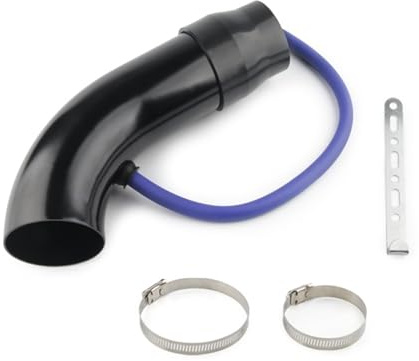 Ansaugung Alumimum 3'' 75mm Auto Kaltluftansaugsystem Turbo-Induktionsrohr Silber Schwarz Rot Blau Farbe(Black)