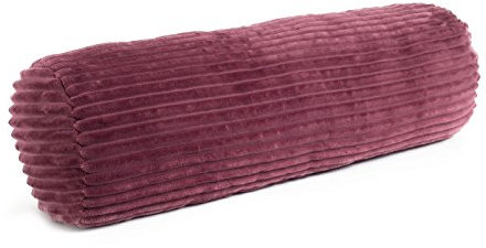 Gözze - Kuschelige Kissenrolle in Cord Optik, Ideal als Nackenstütze, 70 x 22 cm - Beere