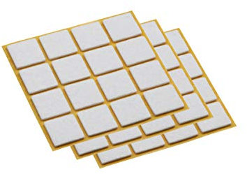 Metafranc Filz-Gleiter 25 x 25 mm - selbstklebend - weiß - 45 Stück - Effektiver Schutz Ihrer Möbel & Stühle / Möbelgleiter-Set für empfindliche Böden / Stuhlgleiter / Bodengleiter / 644976