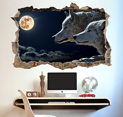 Inspired Walls Wandtattoo, Motiv: Wolfsschauer, 3D-Kunst, Vinyl-Aufkleber