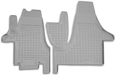 OMAC Gummimatten Fußmatten kompatibel mit VW Transporter T5 2003-2015 TPE Automatte Grau 2X