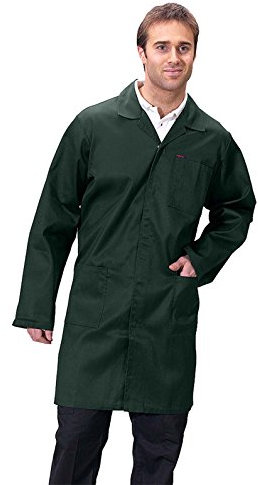 Black Pepper Lab Coat, Warehouse Coat, Doctor Technician Food Coat - Six Colours (Forest Green, M)