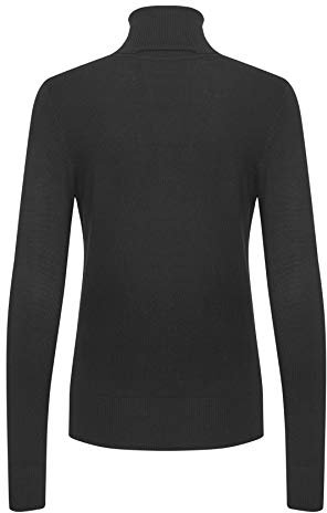 SAINT TROPEZ Damen J2046 Rollkragenpullover, Schwarz (Black 1), 38 (Herstellergröße: M)