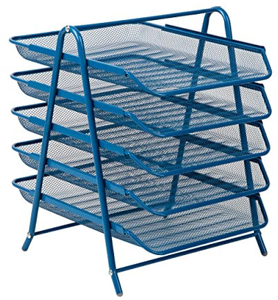 Mind Reader 5 Ebenen Papierablage, Metall, Türkis/Ausflug, einfarbig (Getaway Solids), 5 Tier